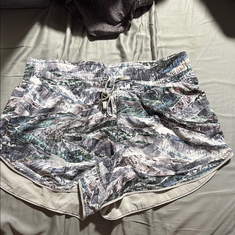 Lululemon Athletica Gray Athletic Shorts with Reflective Finish